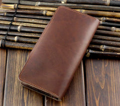 Men's Retro Leather Long Wallet Clutch