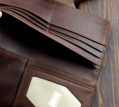 Men's Retro Leather Long Wallet Clutch
