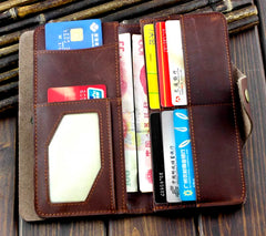 Men's Retro Leather Long Wallet Clutch