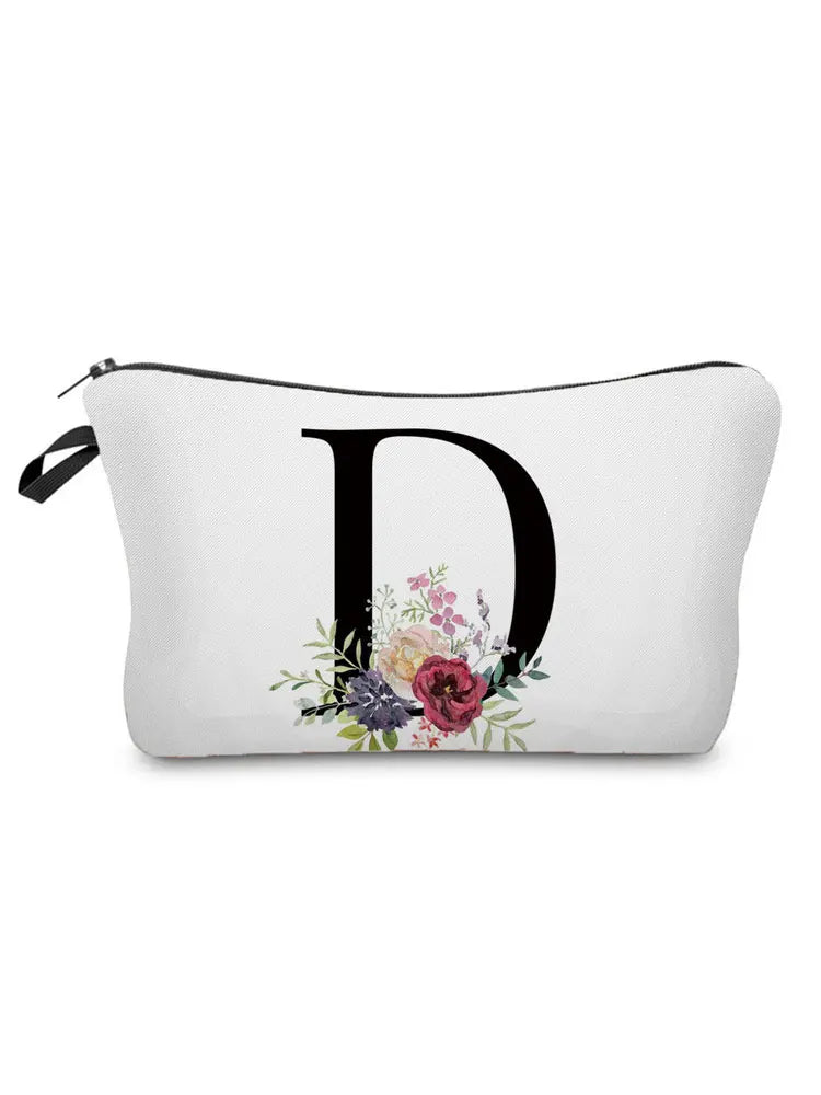 Personalized Name Initial Makeup Bag Cosmetic Organizer Pouch