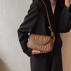 Winter Leather Flap Crossbody Bag for Women