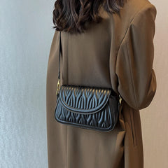 Winter Leather Flap Crossbody Bag for Women