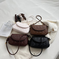 Winter Leather Flap Crossbody Bag for Women