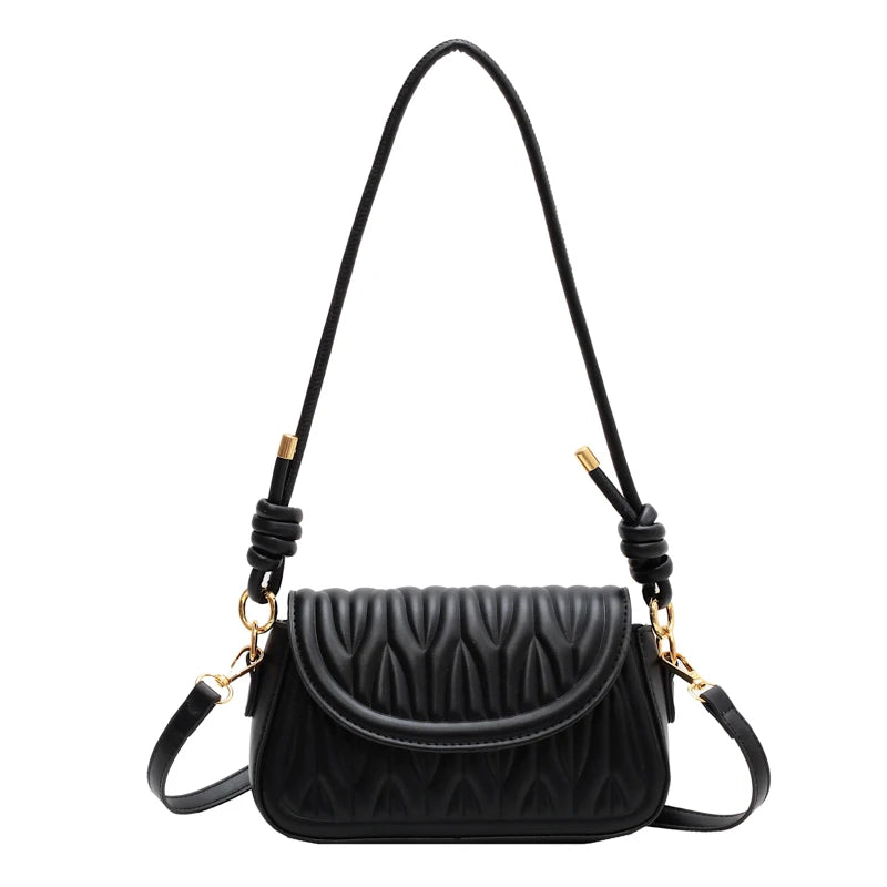 Winter Leather Flap Crossbody Bag for Women
