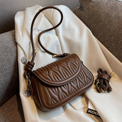 Winter Leather Flap Crossbody Bag for Women