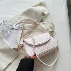 Winter Leather Flap Crossbody Bag for Women