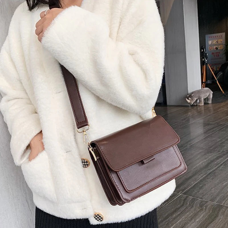 Flap Messenger Bag For Women Small Square Bag Crossbody Shoulder Bag