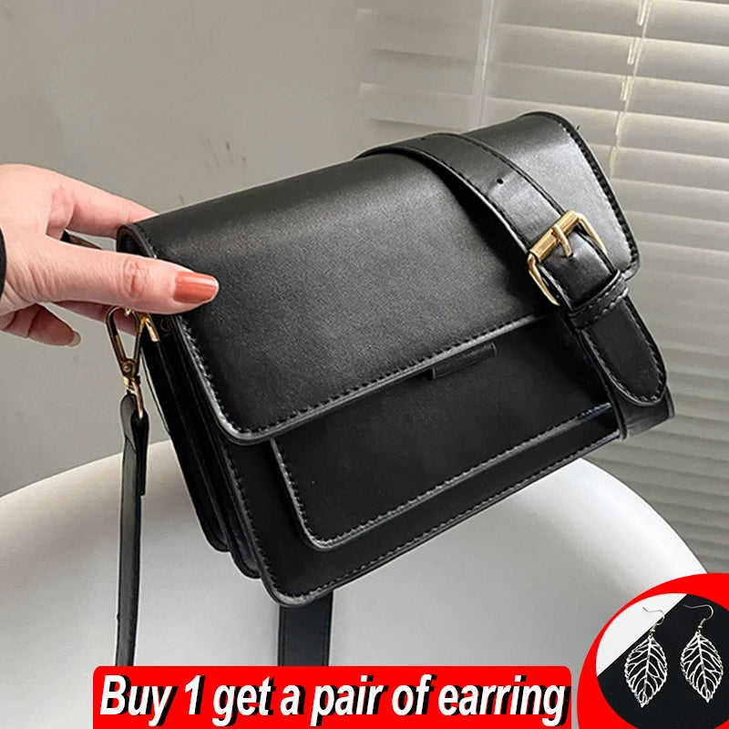 Flap Messenger Bag For Women Small Square Bag Crossbody Shoulder Bag