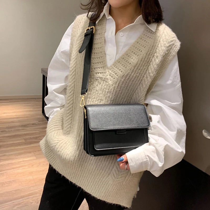Flap Messenger Bag For Women Small Square Bag Crossbody Shoulder Bag