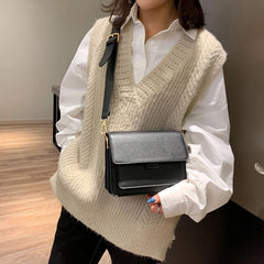 Flap Messenger Bag For Women Small Square Bag Crossbody Shoulder Bag