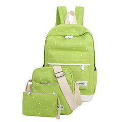 Fresh Canvas Women Backpack Big Girl Student Book Bag With Purse