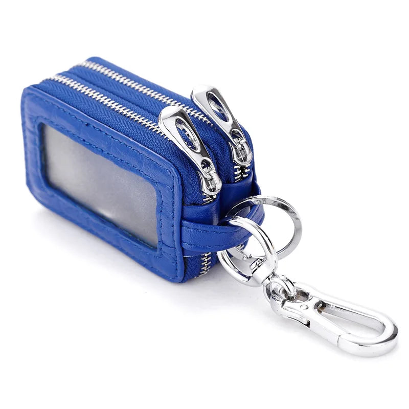 Crocodile Pattern Car Key Holder Double Zipper Key Wallet