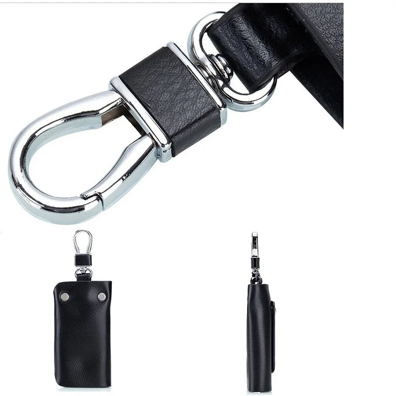 Leather Key Wallets Women Men Key Holder Housekeeper Organizer Rivets