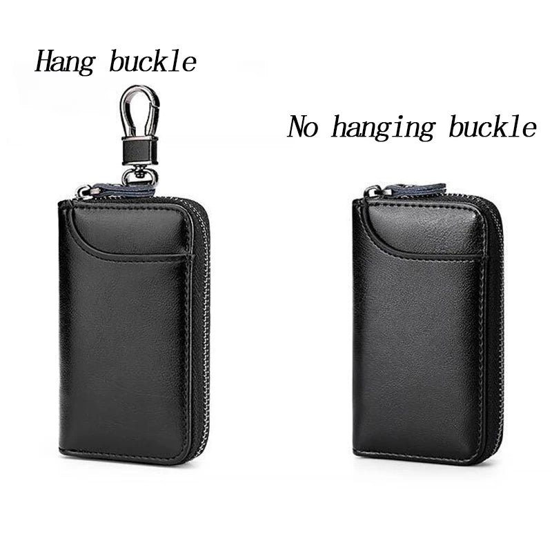 Leather Keychain Holder Pouch Purse Key Cover Bag Men