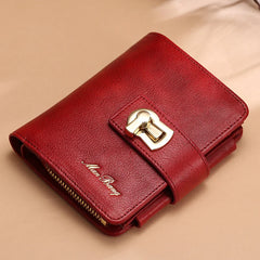 RFID Wallets for Women Vintage Thin Short Leather Wallet