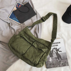 Canvas Teenager Shoulder Bags Women's Messenger Casual Handbag