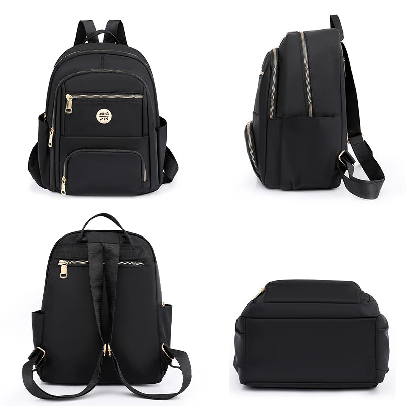 Girls Pink Backpack Women's Nylon Travel Backpack Anti-theft Bag