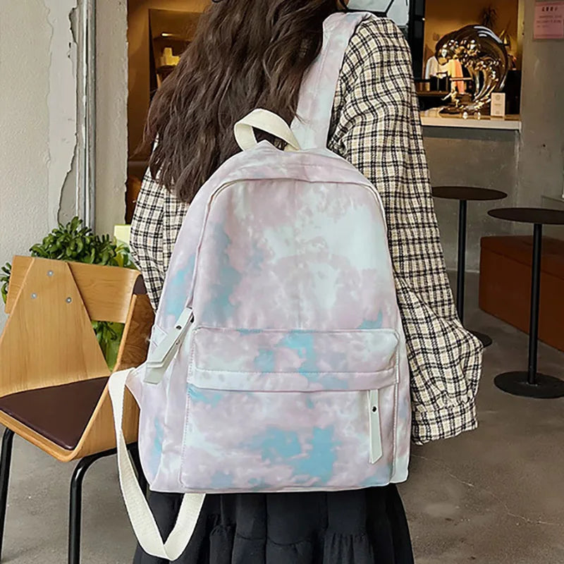 Gradient Women Backpacks Student Schoolbag Female Backpack