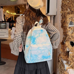 Gradient Women Backpacks Student Schoolbag Female Backpack