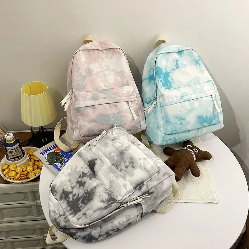 Gradient Women Backpacks Student Schoolbag Female Backpack
