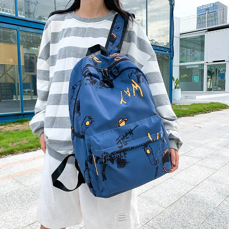 Graffiti Personality Backpack Student Schoolbag Women's Outdoor Travel Backpack