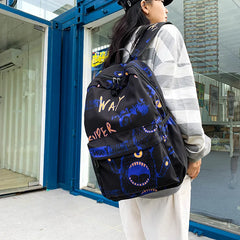 Graffiti Personality Backpack Student Schoolbag Women's Outdoor Travel Backpack