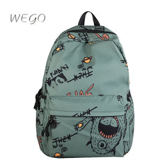 Graffiti Personality Backpack Student Schoolbag Women's Outdoor Travel Backpack