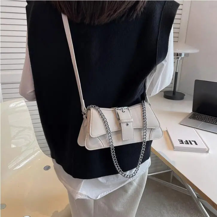 Half Moon Messenger Bag Shoulder Bags Chain Clutch Purse