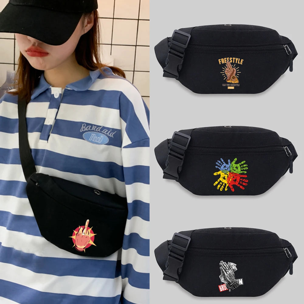 Unisex Messenger Chest Bag Student Bum Bags Multiple Styles