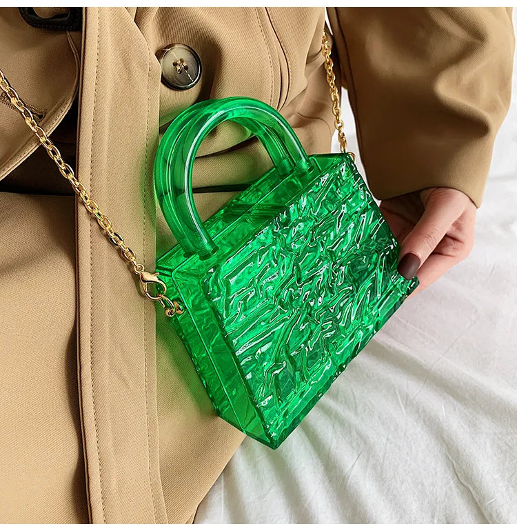 Women Transparent Acrylic Evening Bag Clear Clutch