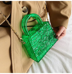 Women Transparent Acrylic Evening Bag Clear Clutch