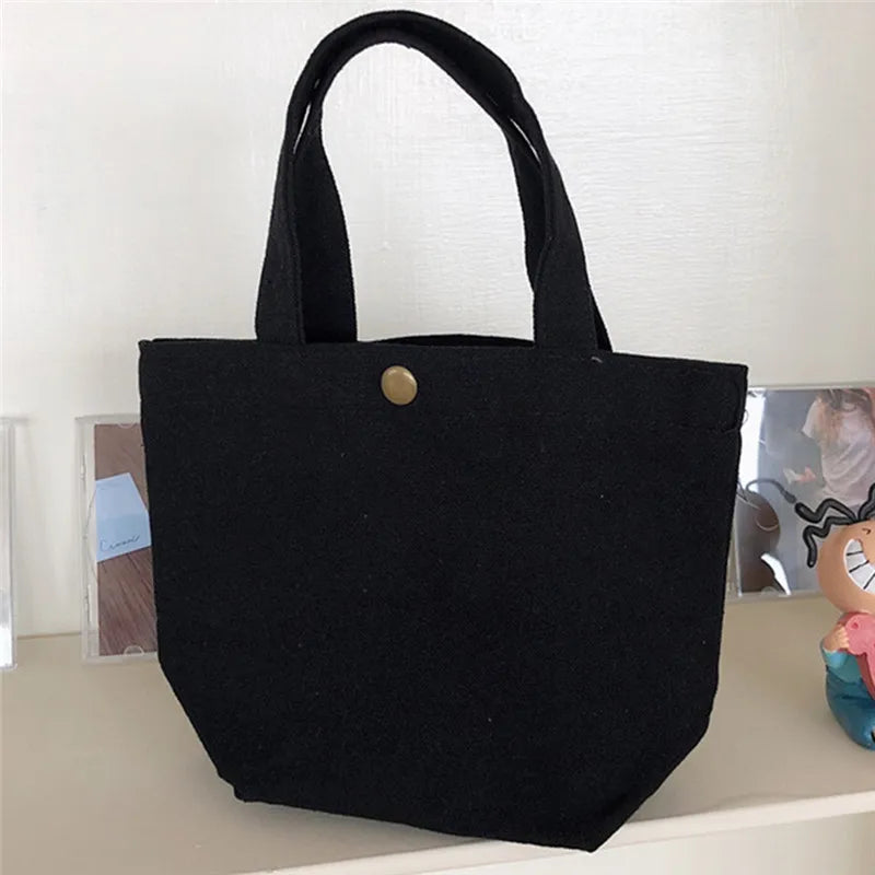 Canvas Tote Lunch Bag with Copper Buckle
