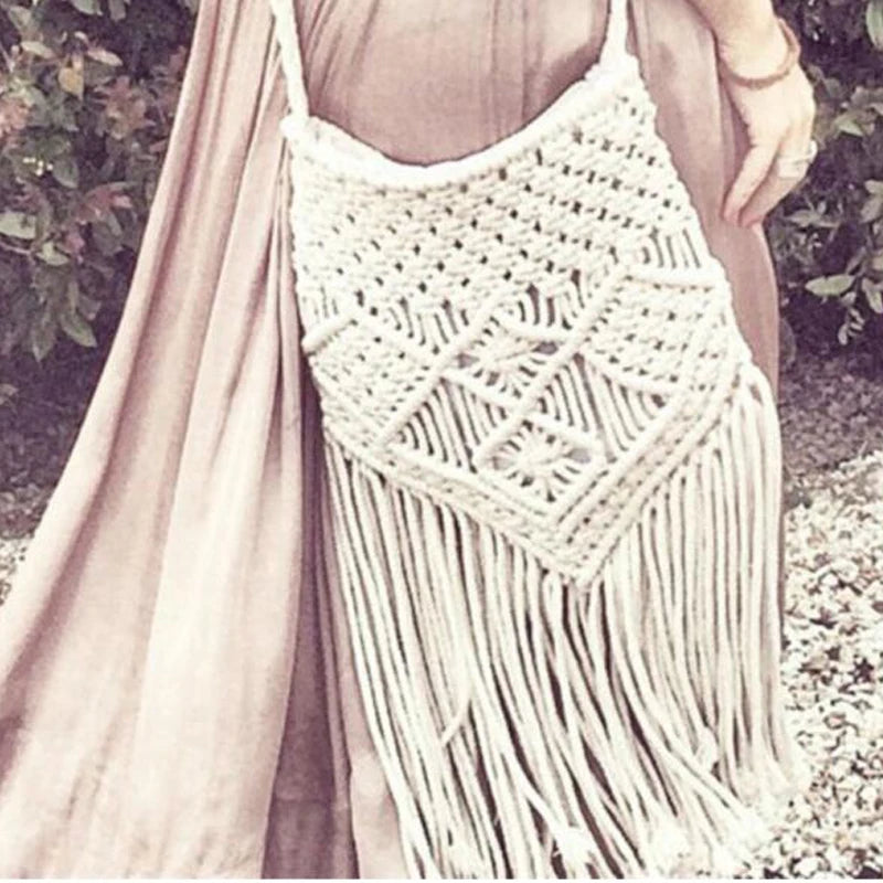 Rattan Summer Beach Bag Tassel Bohe Shoulder Bags