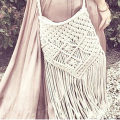 Rattan Summer Beach Bag Tassel Bohe Shoulder Bags