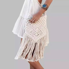 Rattan Summer Beach Bag Tassel Bohe Shoulder Bags