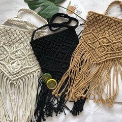 Rattan Summer Beach Bag Tassel Bohe Shoulder Bags