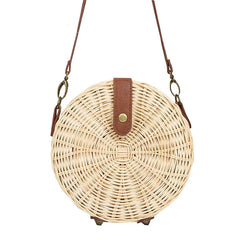 Woven Rattan Bag Knitting Straw Women Bags Beach Circle Handbags
