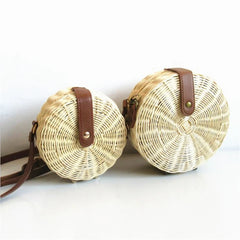 Woven Rattan Bag Knitting Straw Women Bags Beach Circle Handbags