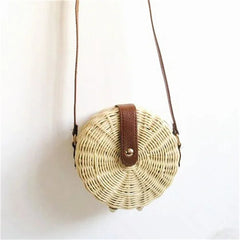 Woven Rattan Bag Knitting Straw Women Bags Beach Circle Handbags