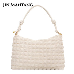 High Capacity Soft Cloth Shoulder Bag for Women - Winter Travel Handbag