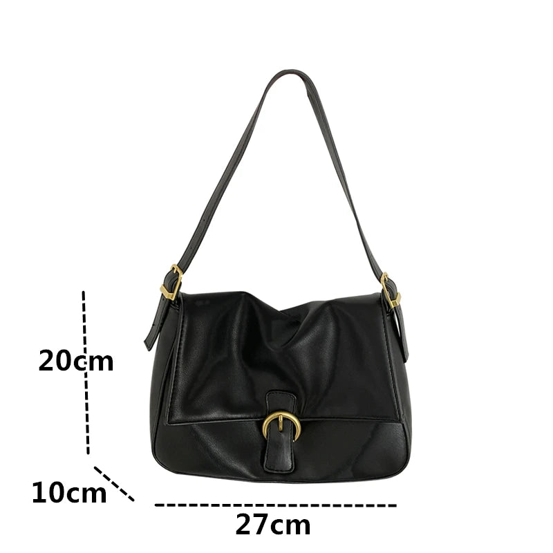 Women's High Capacity Crossbody Shoulder Bag PU Leather Messenger Handbag