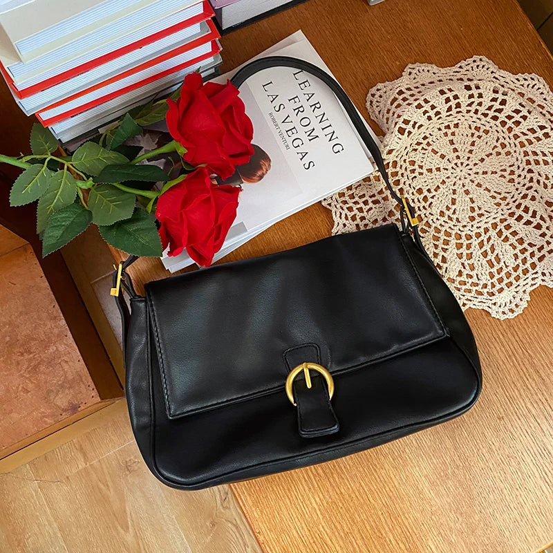 Women's High Capacity Crossbody Shoulder Bag PU Leather Messenger Handbag