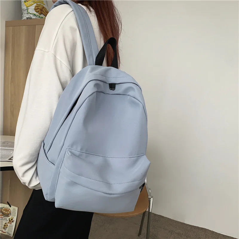High Capacity Women Backpack Big Student Backpacks Solid Girls School Bag