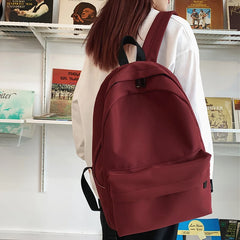 High Capacity Women Backpack Big Student Backpacks Solid Girls School Bag