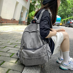 Retro Canvas Women Backpack for Teenage Girls College School Bag