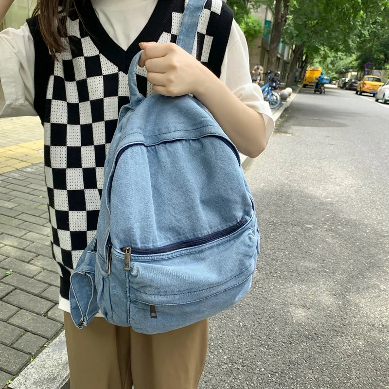 Retro Canvas Women Backpack for Teenage Girls College School Bag