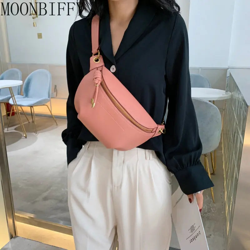 Shoulder Messenger Crossbody Bag Leather Waist Pack Fanny Belt Bags