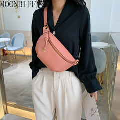Shoulder Messenger Crossbody Bag Leather Waist Pack Fanny Belt Bags