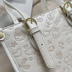 Women Cartoon PU Leather Tote Shoulder Messenger Bags