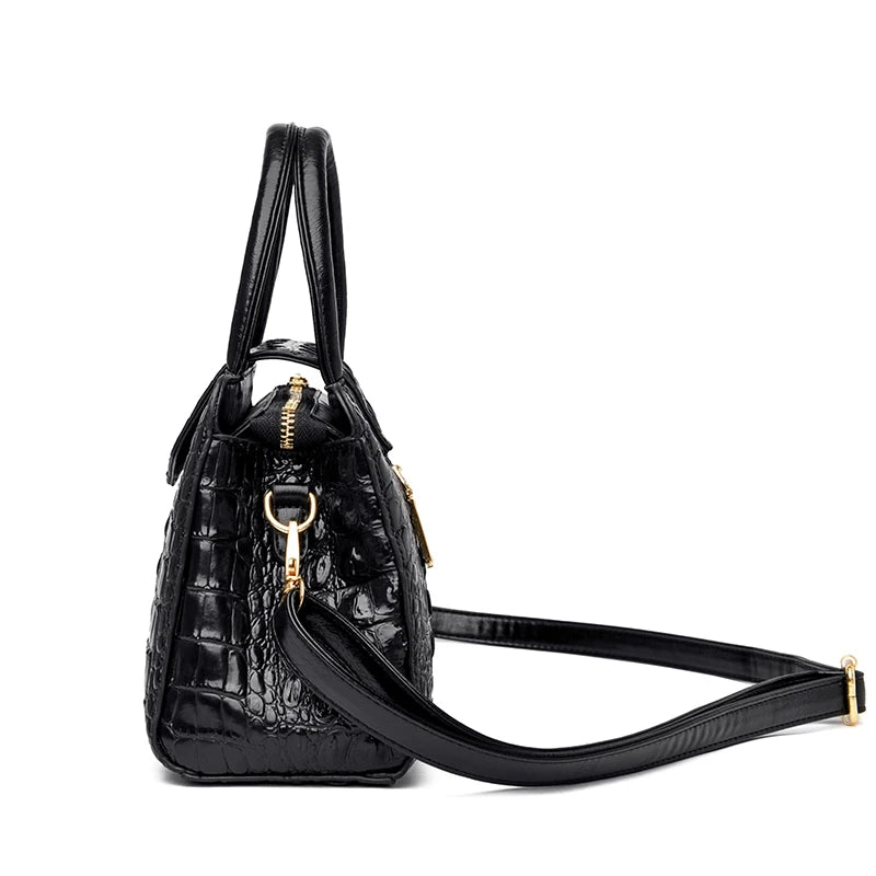 Women Croco PU Leather Tote Bags Handbags Ladies Shoulder Bags